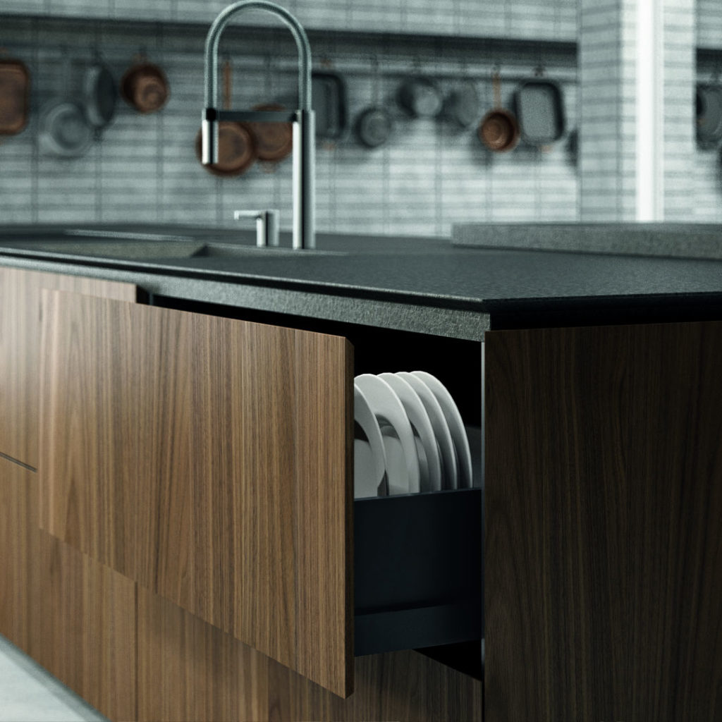 Cucina Moderna con Lavello e Lavapiatti in legno- ICM Ingrosso Cucine Moderne