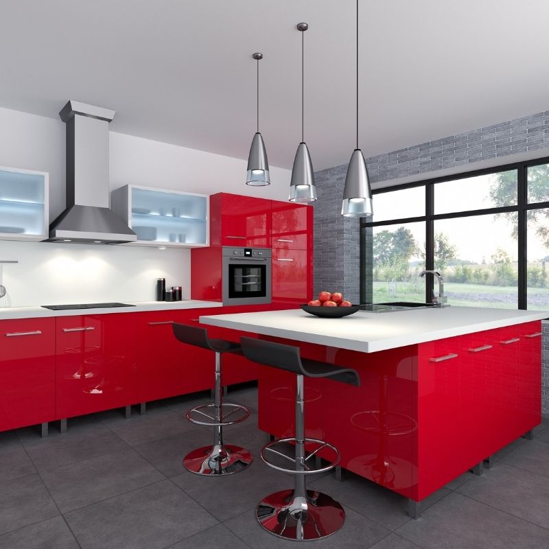 Cucina di Colore Rosso